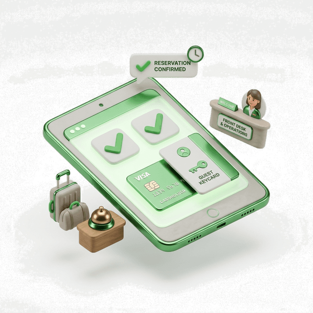 3D icon representing Front Desk & Payments