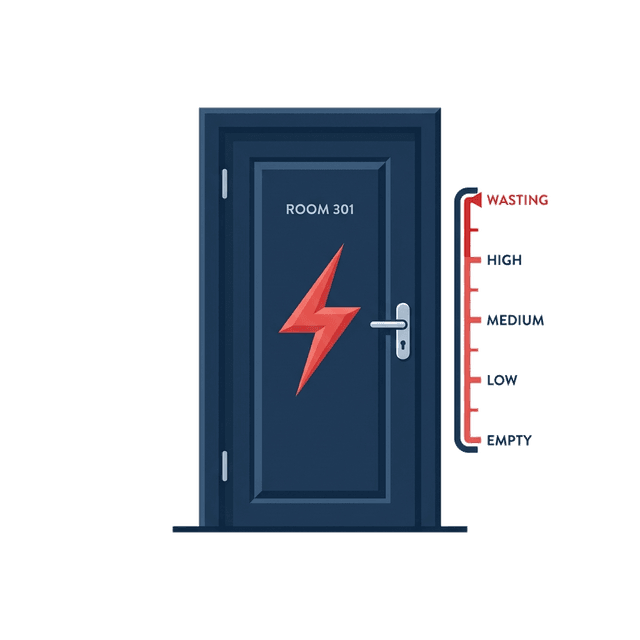 Illustration icon of room energy control and generator meter