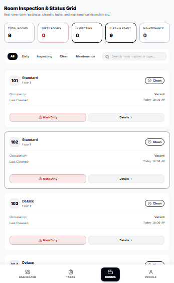 Room Inspection & Status Grid